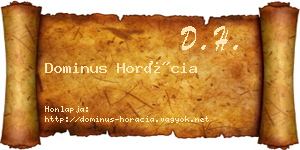 Dominus Horácia névjegykártya